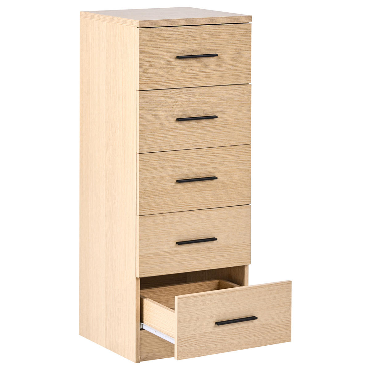 KOMODA s 5 zásuvkami Světle hnědá Kitimat - světle hnědá, kompozitní dřevo (40/105/40cm) - Beliani