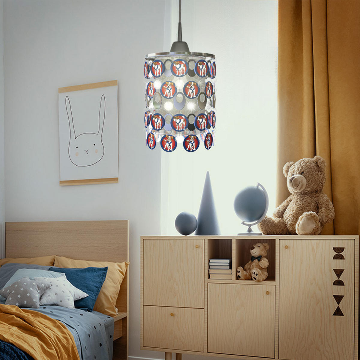 LED KINDERDECKENLEUCHTE FANTASIA Bunt Chrom - Multicolor, Metall (23/23/33cm) - Esto