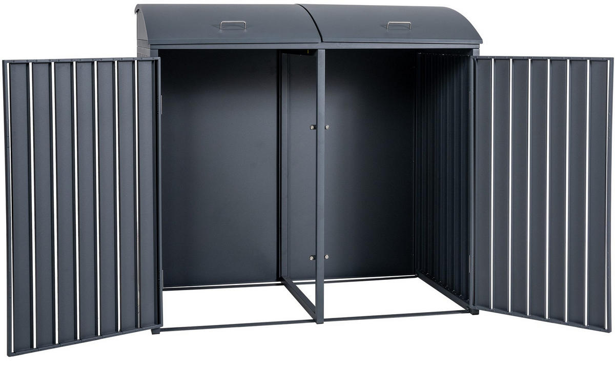 MÜLLTONNENVERKLEIDUNG 139/80/133 cm Metall Anthrazit - Anthrazit, Metall (139/133/80cm) - CLP