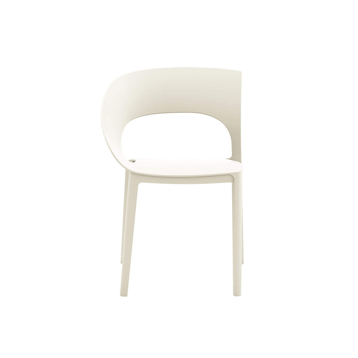 GARTENSTUHL Weiß creme 54/60/82,5 cm 2er-Set - Weiß, Kunststoff (54/82.5/60cm) - Mobili Rebecca
