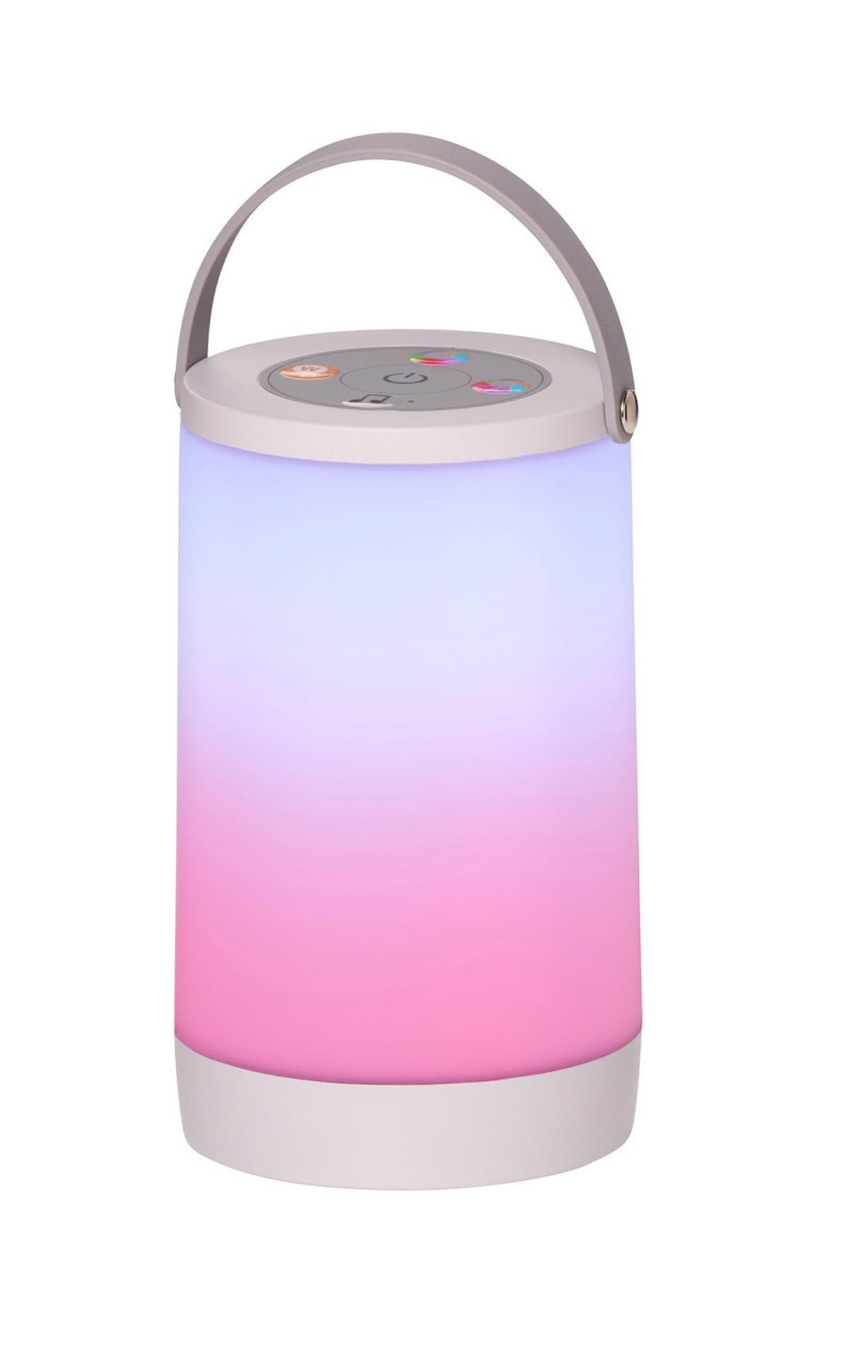 LED-RGB-LATERNE - vielseitig für Innen und Außen mit Regenbogeneffekt und Soundsteuerung, grau - Grau, Kunststoff (10.5/10.5/17.5cm) - Northpoint