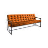 POLSTERBANK ARLY Orange Velvet - Orange, Textil (173/80/77cm) - KAWOLA
