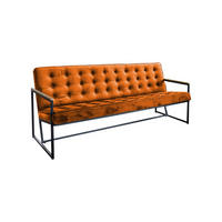 POLSTERBANK ARLY Orange Velvet - Orange, Textil (173/80/77cm) - KAWOLA