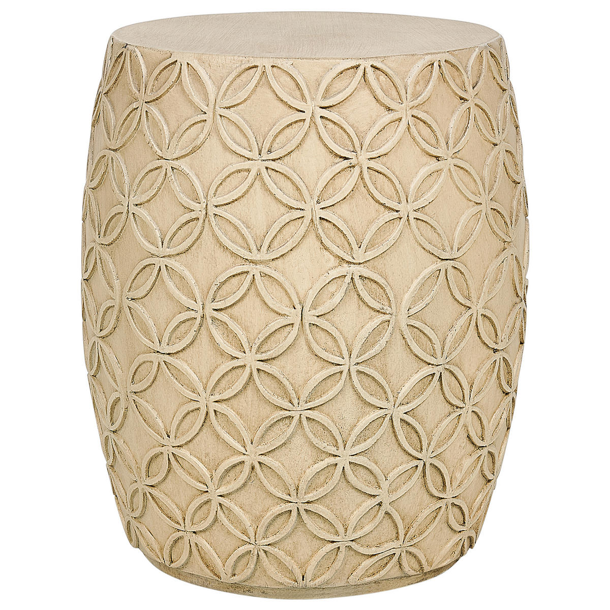 BEISTELLTISCH Beton hellbeige rund 33 cm Zogno - Goldfarben/Schwarz, Stein (33/33/47cm) - Beliani