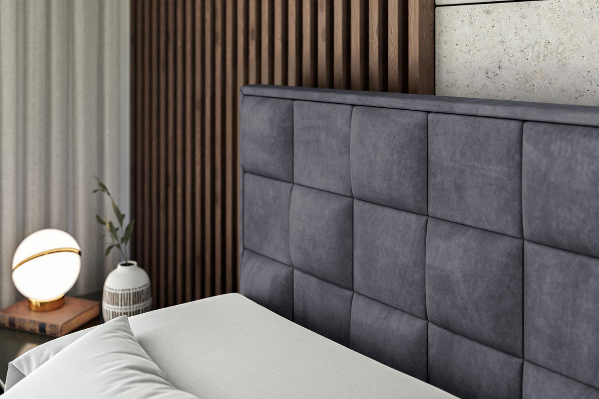 BOXBETT ZAFIRA - 120x200 - H3 - Dunkelgrau - Dunkelgrau, Holzwerkstoff (120/200cm) - ALTDECOR