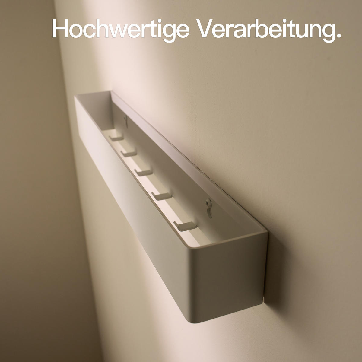 GARDEROBENLEISTE Wandgarderobe Matt Weiß 57 cm - Weiß, Metall (57/8/7.8cm) - Designfabrik Hamburg