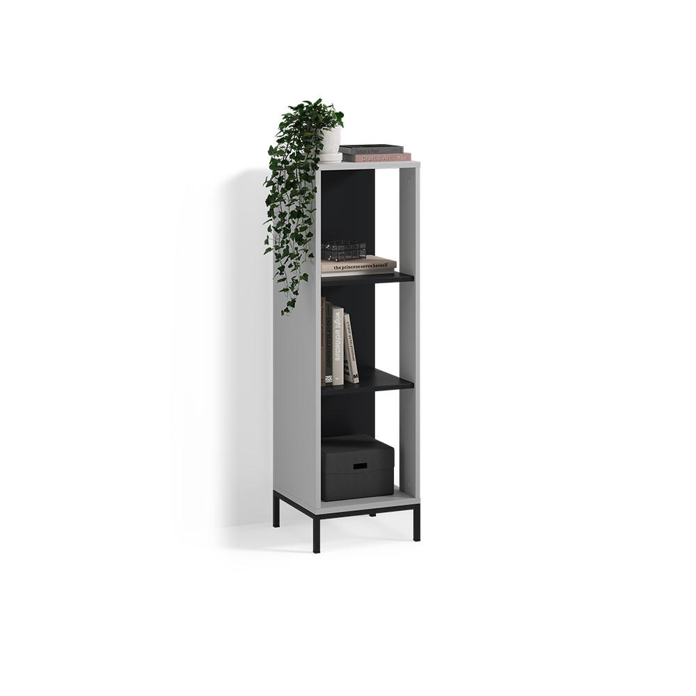 BÜCHERREGAL Aterno Grau mit 3 Fächern - Grau, Holzwerkstoff (36/120/36cm) - Livinity®