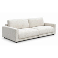 SOFA MARLIN Beige Bouclé - Beige/Schwarz, Kunststoff/Textil (262/80/100cm) - KAWOLA