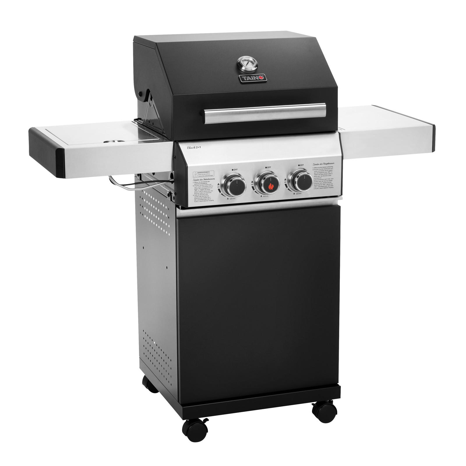 GASGRILL BLACK 2+1 - Schwarz, Metall (50/115/116cm) - TAINO