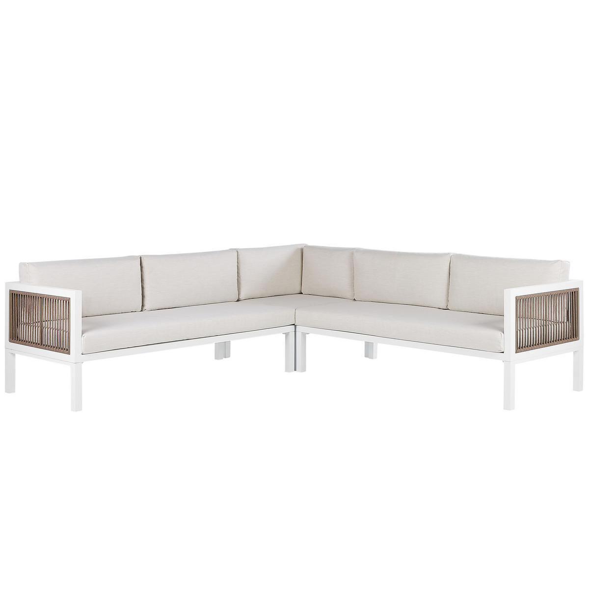 LOUNGE SET 4-Sitzer weiß rechtsseitig Borello - Weiß, Metall - Beliani