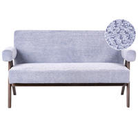 2-SITZER-SOFA Chenillegewebe Hellblau/Dunkelbraun Tamre - Hellblau, Textil (148/79/78cm) - Beliani