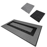 GARAGENBODENFLIESEN Belüftete mit Kanten – 90 Grau und 30 Schwarz - Grau, Kunststoff (40/1.8/40cm)