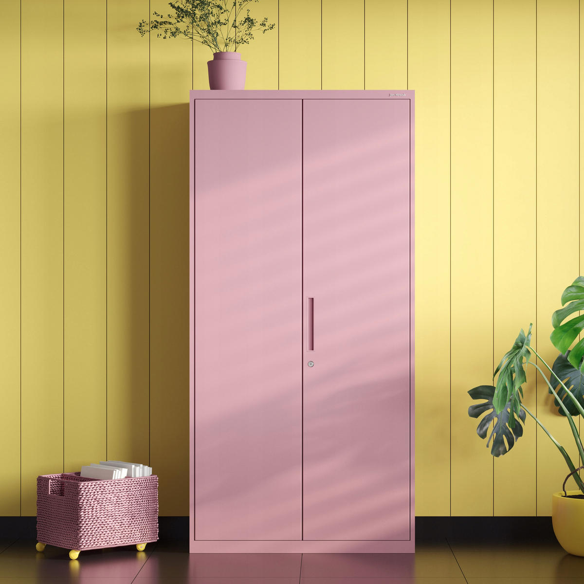 AKTENSCHRANK JAN H - Rosa, Metall (90/195/40cm) - Jan Nowak