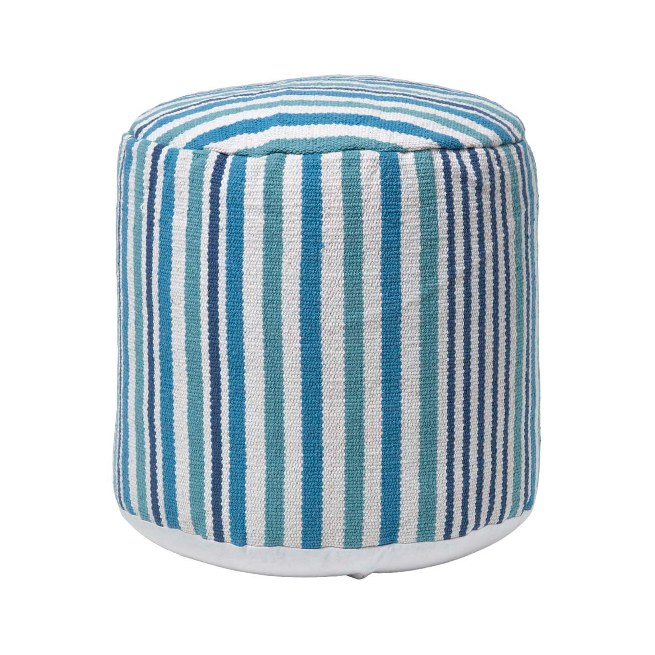 SITZPOUF rund mit blauen Streifen, 40/40/45 cm - Blau, Textil (45/40/45cm) - Homescapes