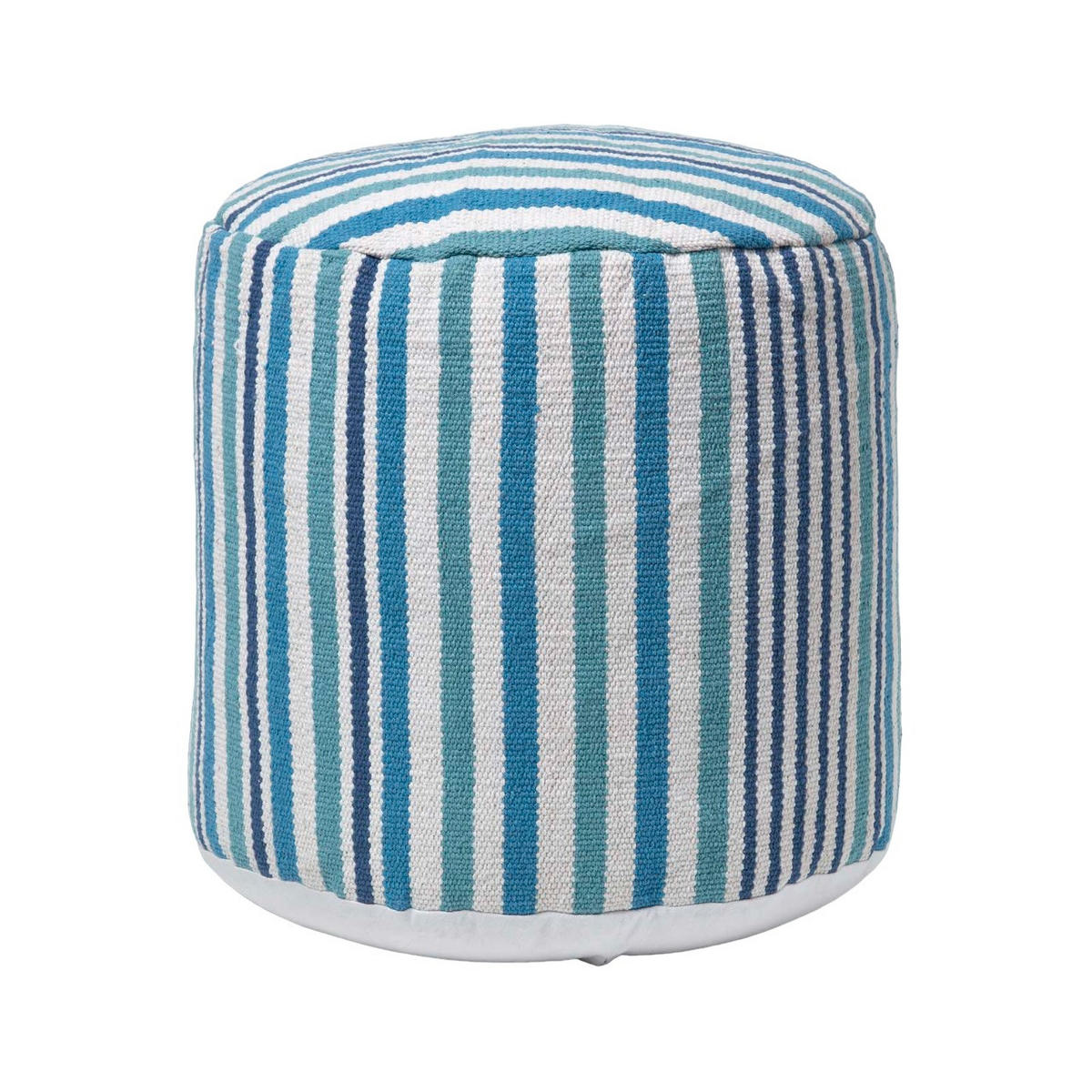 SITZPOUF rund mit blauen Streifen, 40/40/45 cm - Blau, Textil (45/40/45cm) - Homescapes