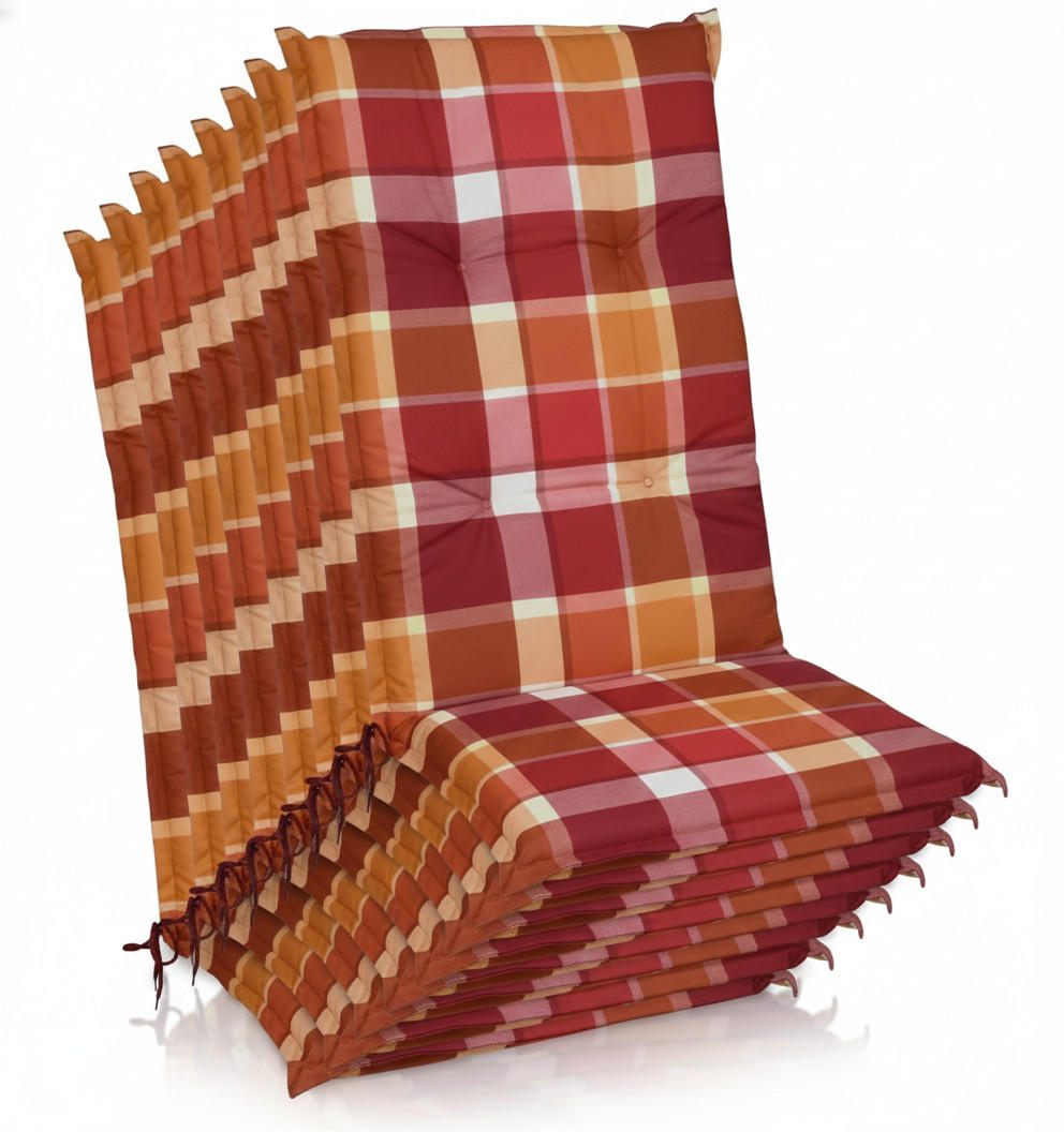 HOCHLEHNERAUFLAGE Sunny RO 120x50x6cm Rot Kariert (8tlg) - Rot, Textil (50/6/120cm) - Beautissu 