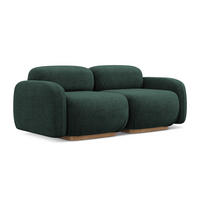 3-SITZER SOFA Bouclé Stoff Grün - Dunkelgrün/Braun, Holz/Textil (190/73/95cm) - Makamii