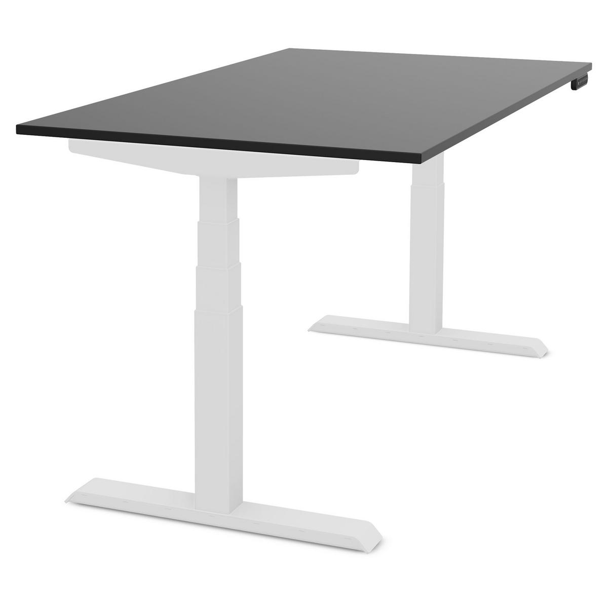 SCHREIBTISCH Elektrisch Höhenverstellbarer Familien Schreibtisch Pitino Schwarz Signalweiß 120/70/52.5-121cm - Schwarz/Weiß, Holzwerkstoff/Metall (70/120/121cm) - ASSMANN