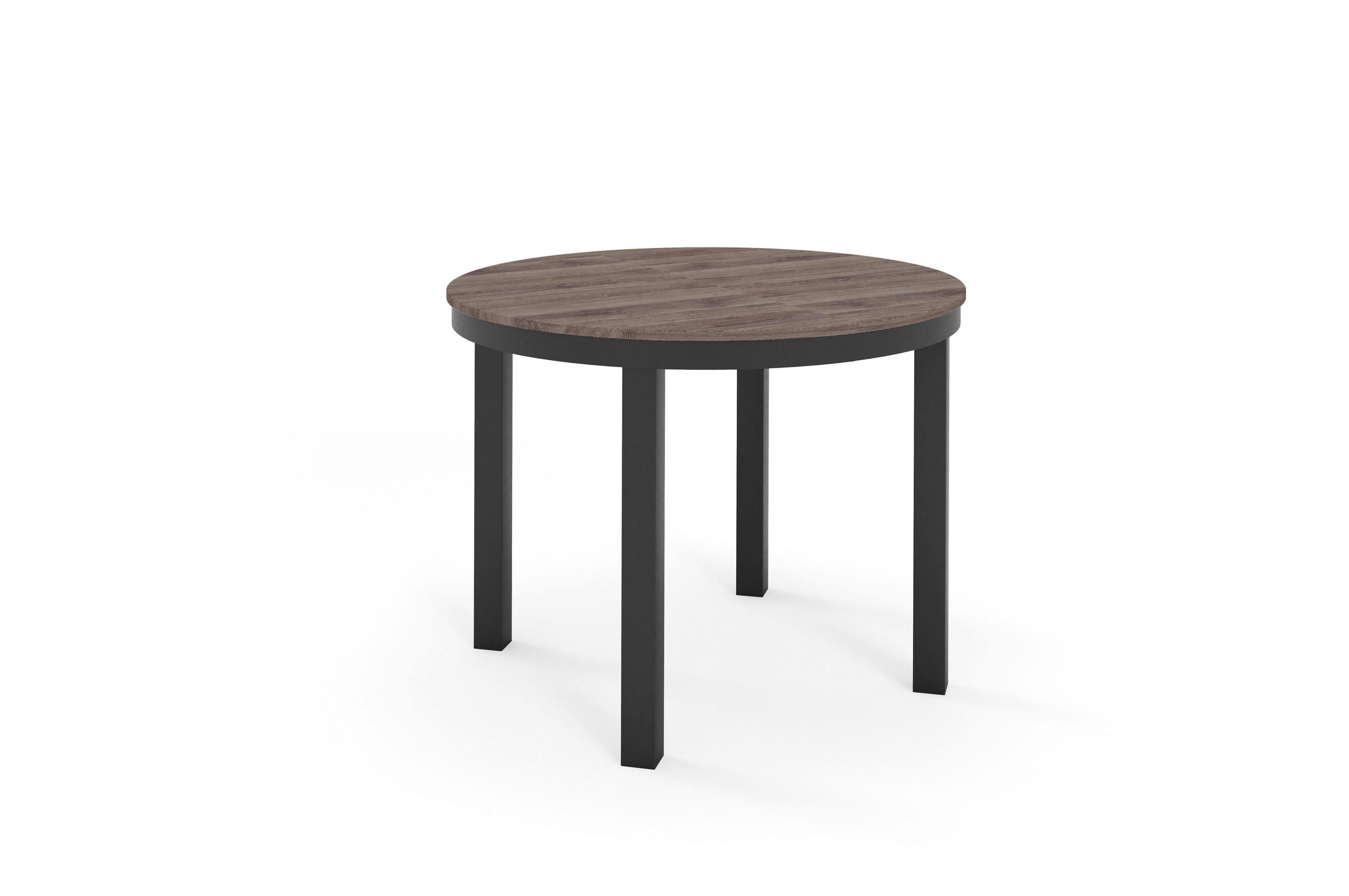 ESSTISCH BERNARDIN - Anthrazit/Schwarz, Holzwerkstoff/Metall (100/100/76cm) - Meblini