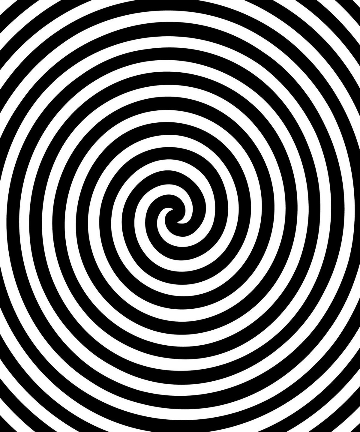 VERDUNKELUNGSROLLO 150x180 cm Hypnotisierender Kreis - Schwarz, Textil (150/180cm) - TULUP