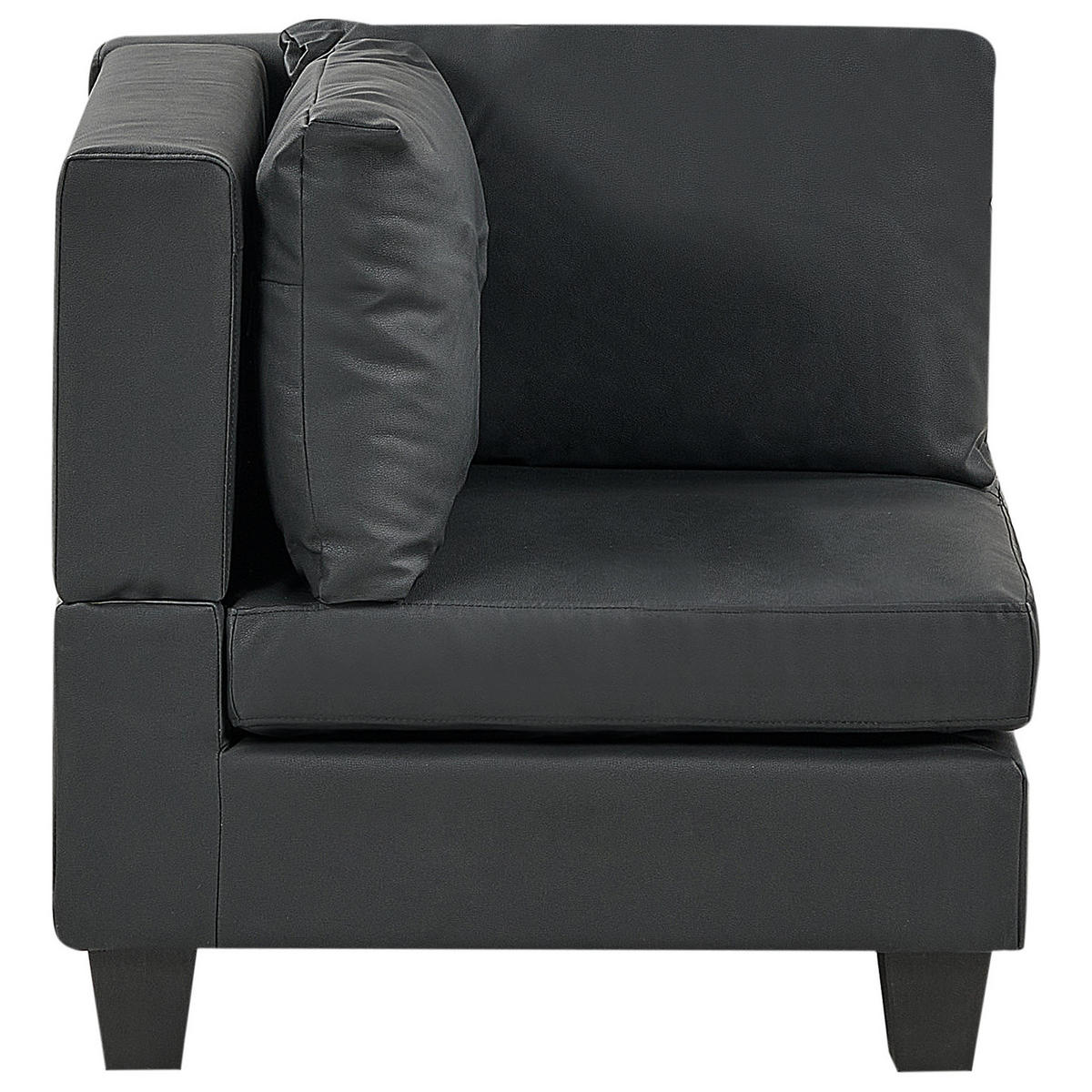 3-SITZER-MODULSOFA Schwarz Kunstleder Unstad - Schwarz, Kunststoff (228/72/76cm) - Beliani