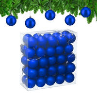 50XWEIHNACHTSKUGELN - Blau, Kunststoff (6/7/6cm) - Relaxdays