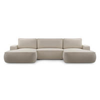 WOHNLANDSCHAFT Monos-U Cappuccino Boucle - Cappuccino, Textil (364/87/168cm) - Luxkor24