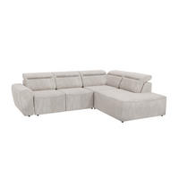 ECKSOFA Reid Beige Samt - Beige/Schwarz, Holz/Kunststoff (273/224cm) - S-Style Möbel