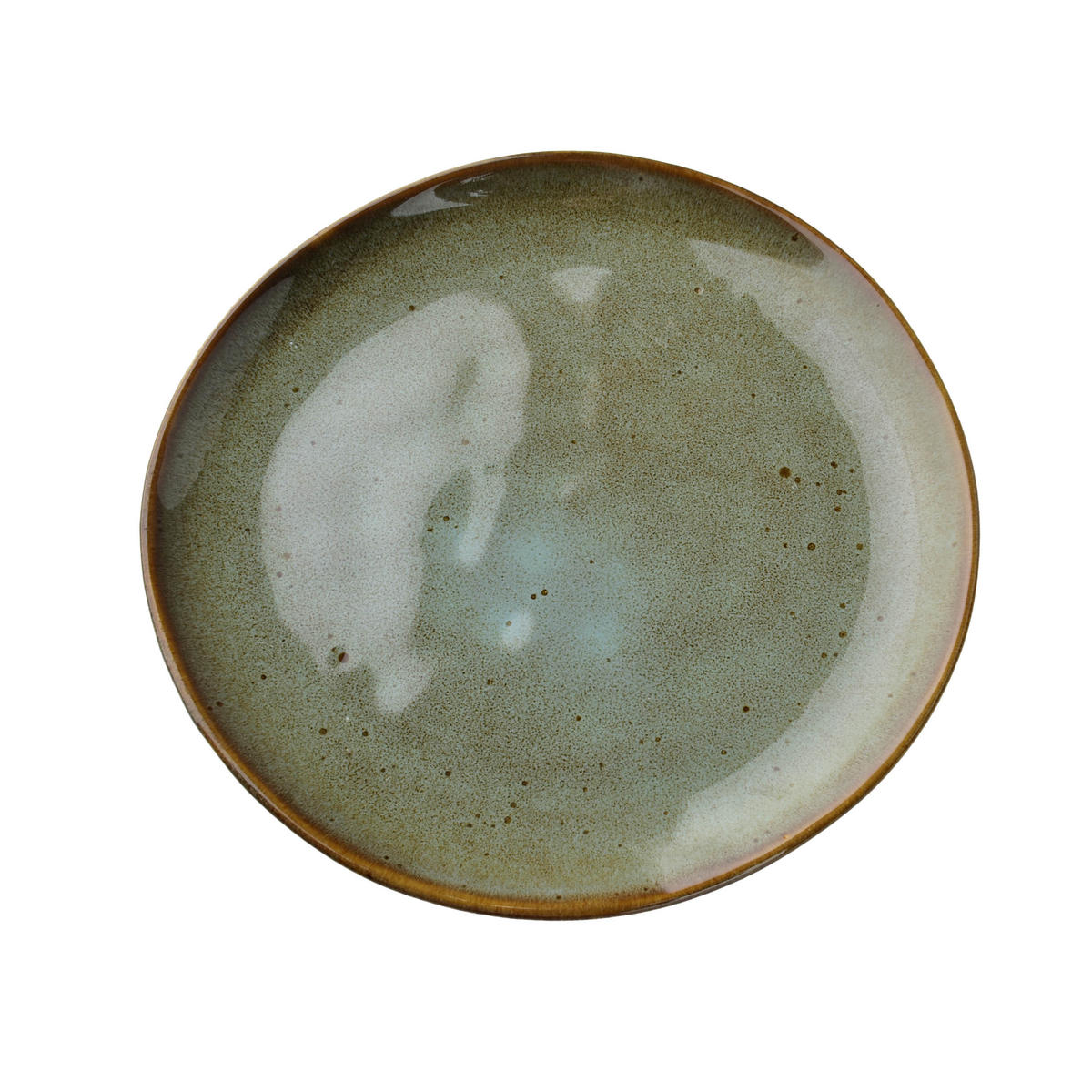 DESSERTTELLER Basic Nature Grün 21x21x2 cm Keramik - Grün, Keramik (21/21/2cm) - Mondex