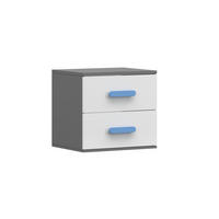 KINDER-NACHTTISCH INGE 22 55/50/44 cm Weiß+Grau/Blau - Blau/Weiß, Holzwerkstoff (55/50/44cm) - Deine Möbel 24