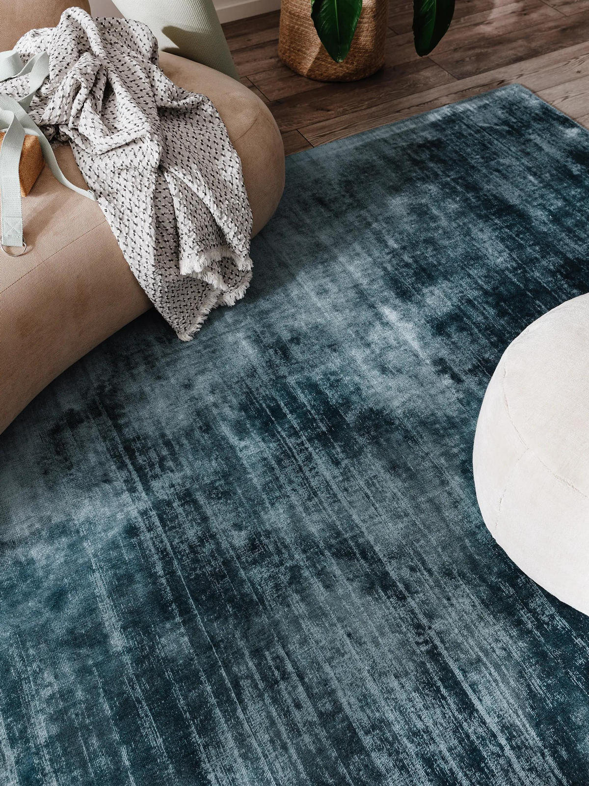 VISKOSETEPPICH Nova Blau 200x300 cm - Blau, Textil (200/300cm) - benuta Pure