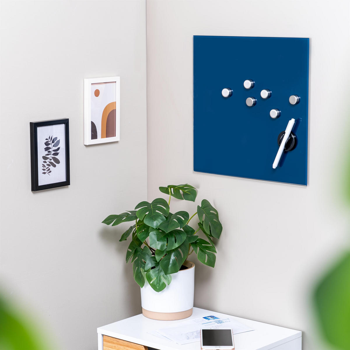 MAGNETTAFEL, blau - Blau, Metall (35/35/0.45cm) - bremermann