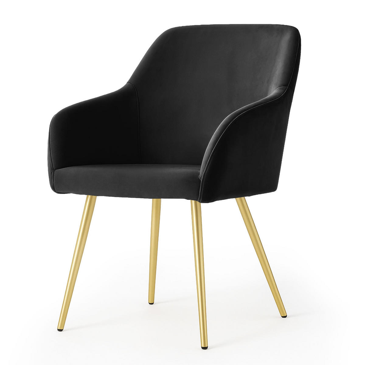 POLSTERSTUHL 6er Set, Metallbeine Schwarz, Gold 54,5/83/58 - Schwarz, Textil (55/83/58cm) - RAUMHIRSCH FURNITURE