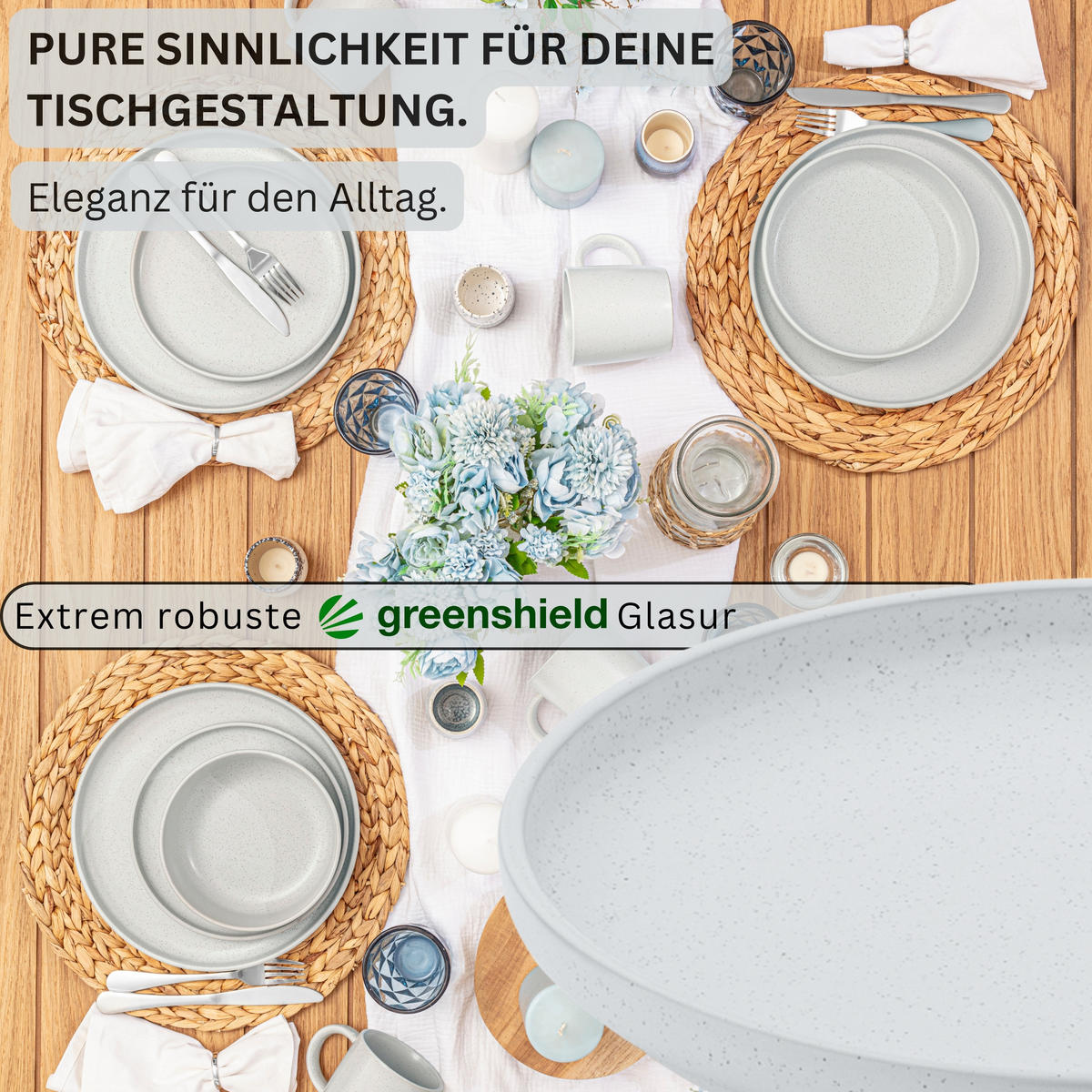 DESSERTTELLER LEEDS FROST - 6 teilig aus Steingut - Weiß, Stein (20.5cm) - Sänger