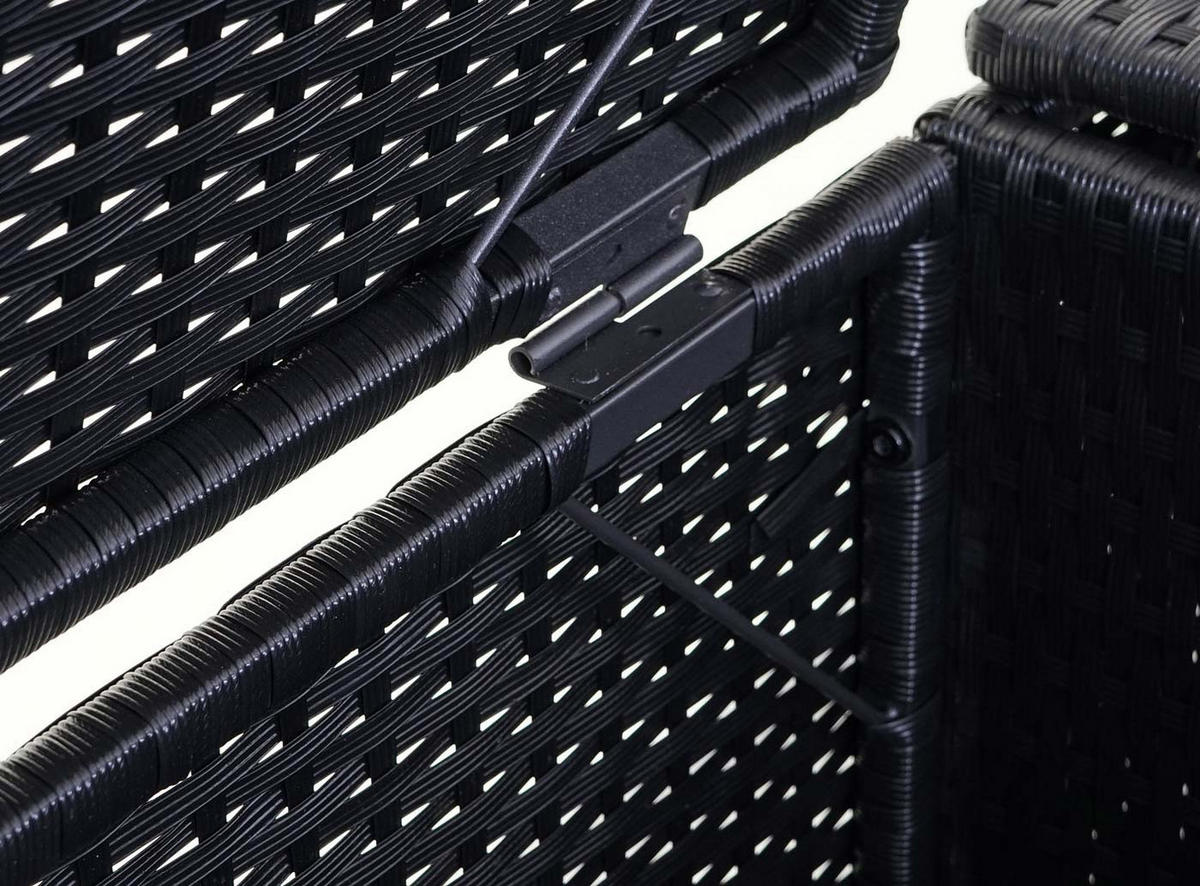 3ER-MÜLLTONNENVERKLEIDUNG Schwarz - Schwarz, Kunststoff (195/110/66cm) - MCW