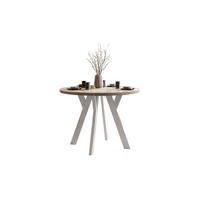 ESSTISCH VOLTA GLOSS 100/100/72,5 cm Tischplatte: Kaschmir Glanz; Gestell: Weiß - Kaschmir/Weiß, Holzwerkstoff/Metall (100/100/72.5cm) - Lookway