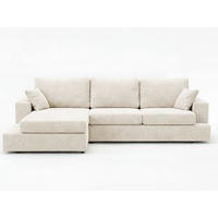 ECKSOFA Nesto Creme Links - Creme, Holz/Textil (260/165cm) - Graingold