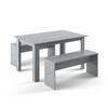 ESSTISCH SET Sentio Beton 90 x 140 cm mit 2 Bänken - Grau, Holzwerkstoff (140/76/90cm) - Vicco