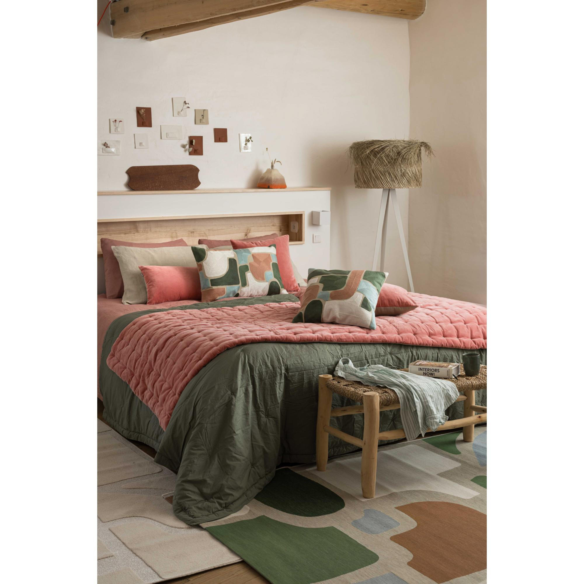 ÜBERWURF Tika thymian 240 x 260 cm - Grün, Textil (240/260cm) - Vivaraise
