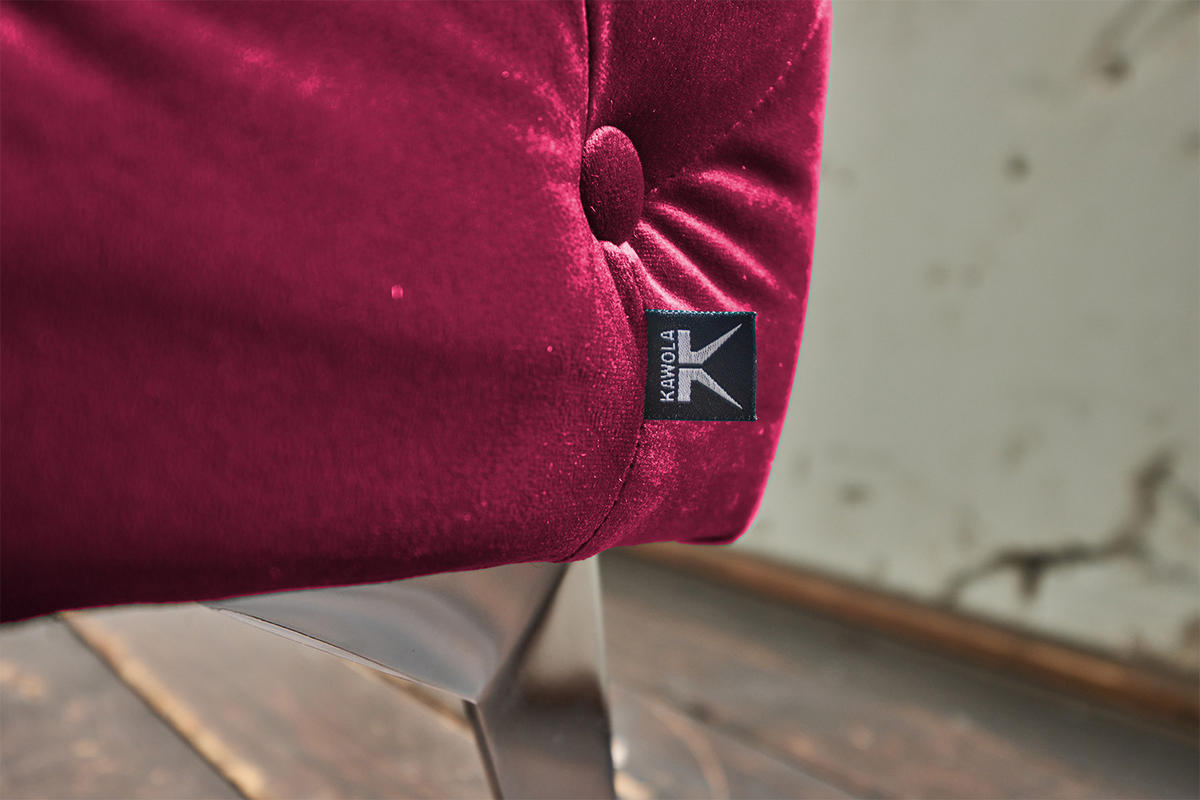 CHESTERFIELD-SESSEL NARLA Rot Velvet - Silberfarben/Rot, Textil/Metall (120/71/87cm) - KAWOLA