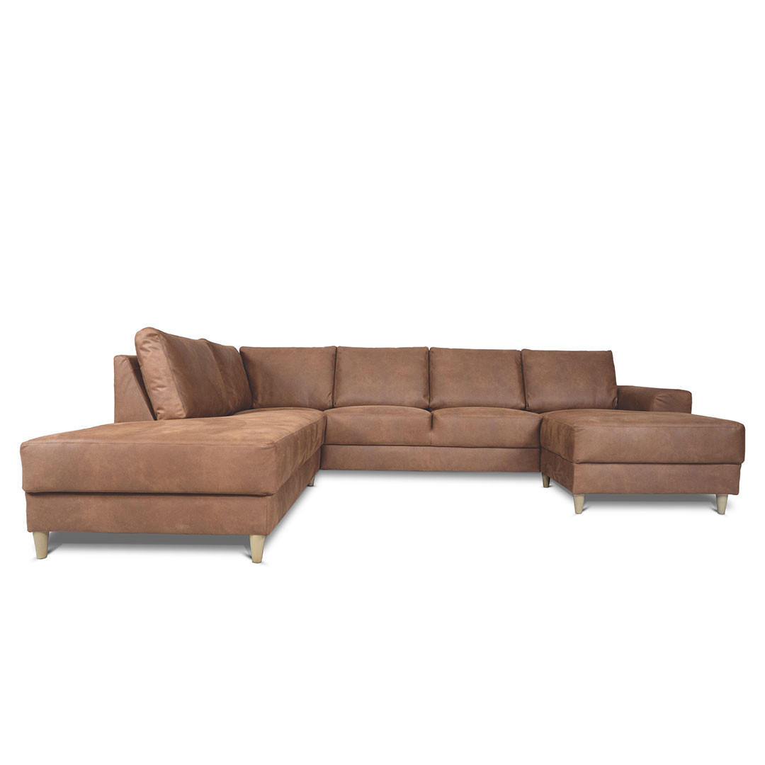 WOHNLANDSCHAFT Leder cognacfarben - Cognac, Leder (288/82/225cm) - ebuy24