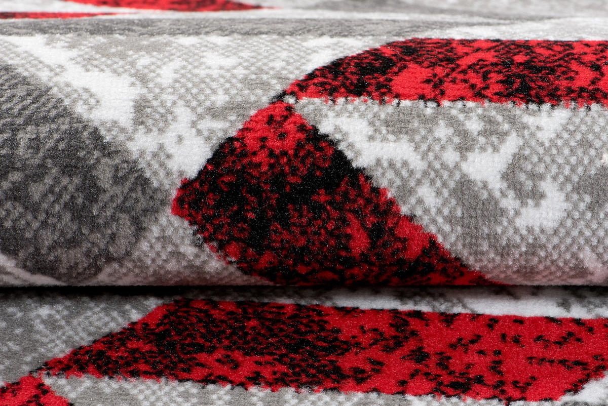 TEPPICH MAYA Rot Geometrisch Streifen Meliert 80/150 cm - Rot, Textil (80/150cm) - Tapiso