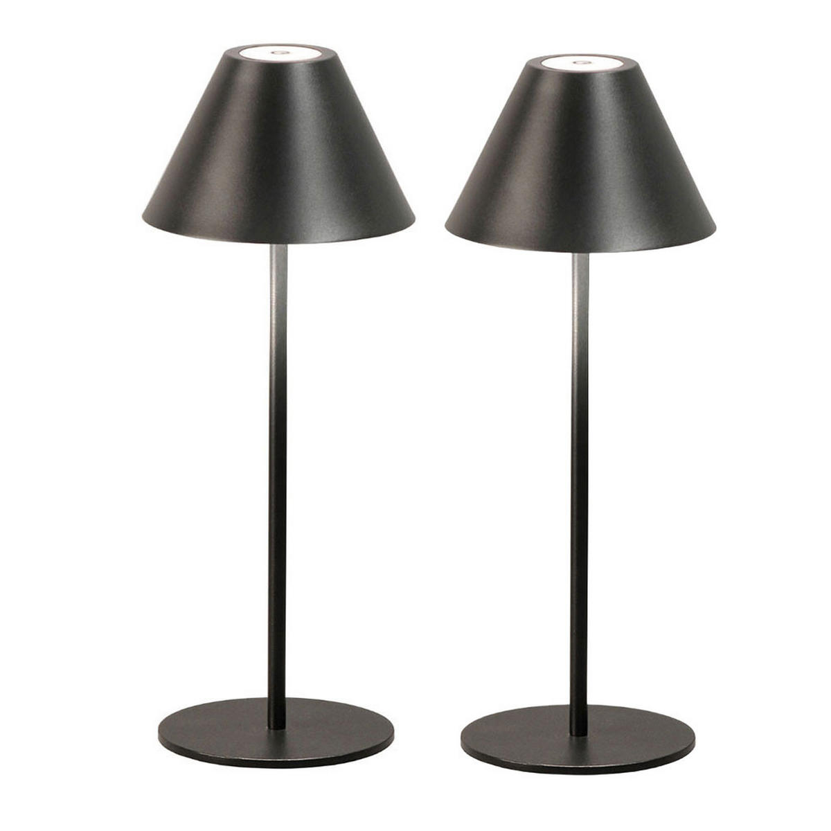 LED AUSSENLAMPE KANO Schwarz 2er Set - Schwarz, Metall (14/14/36cm)