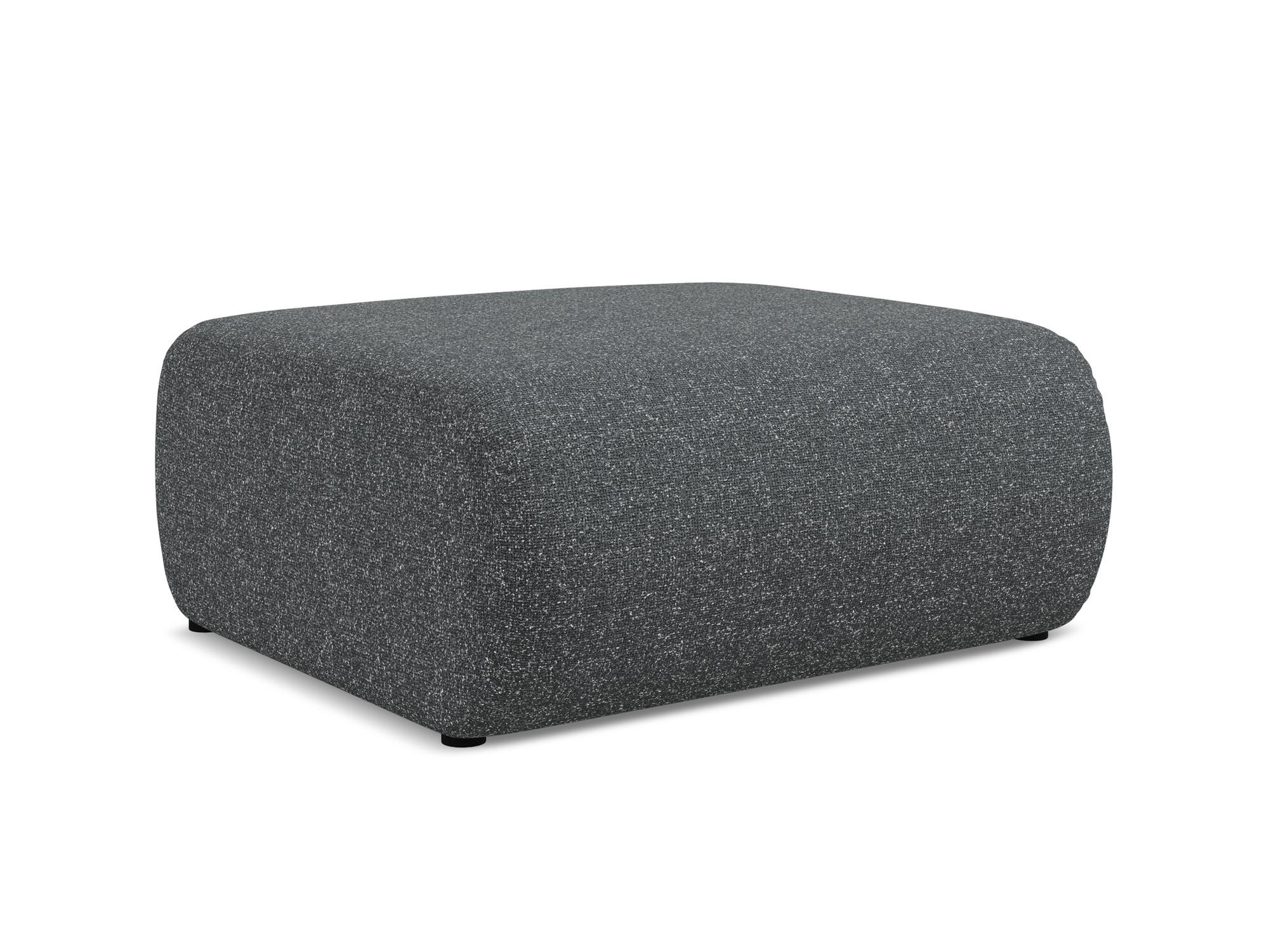 POUF Strukturstoff Stoff Grau - Schwarz/Graphitfarben, Kunststoff/Textil (94/40/89cm) - Makamii