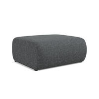 POUF Strukturstoff Stoff Grau - Schwarz/Graphitfarben, Kunststoff/Textil (94/40/89cm) - Makamii