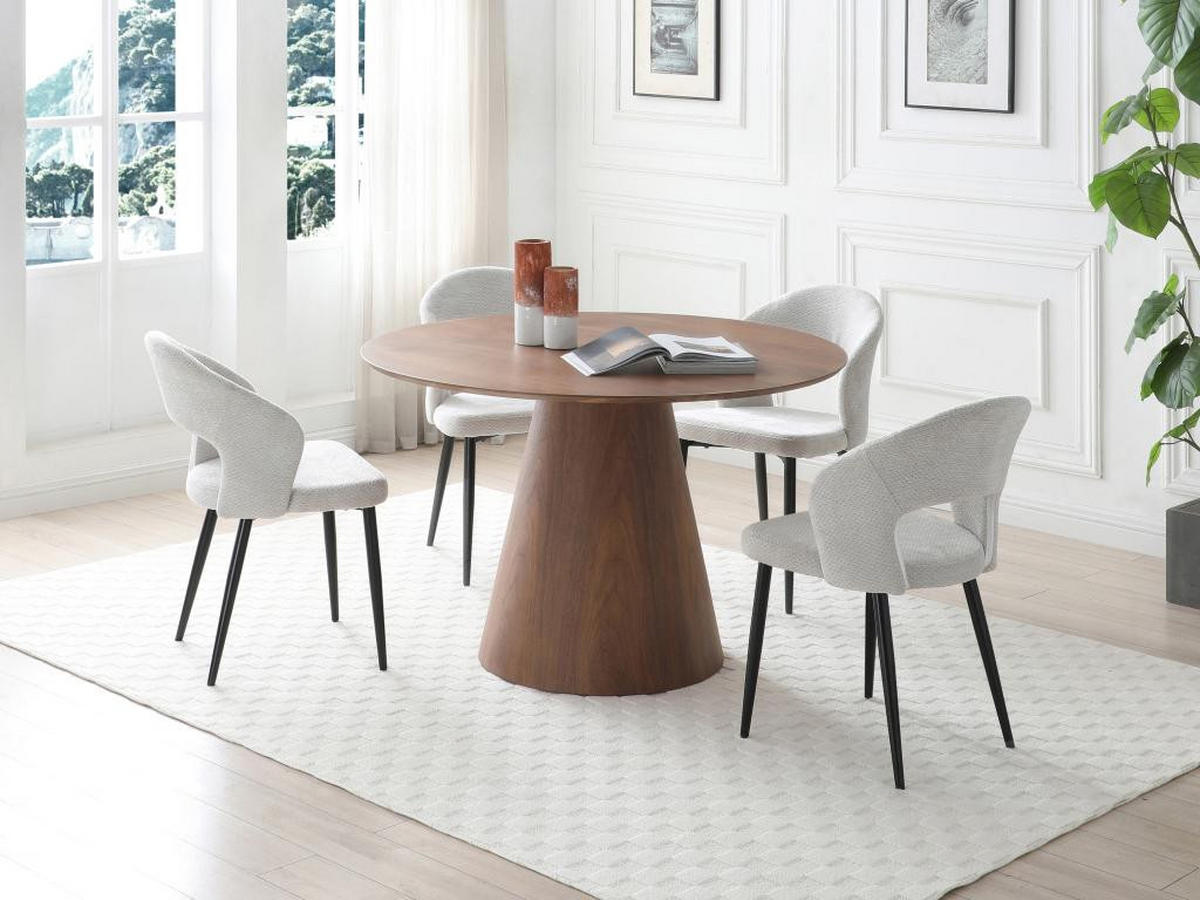 ESSTISCH rund - 4 Personen - MDF - Holzfarben dunkel - ANTALIZA - Dunkelbraun, Holz (120/120/75.5cm) - Vente-Unique