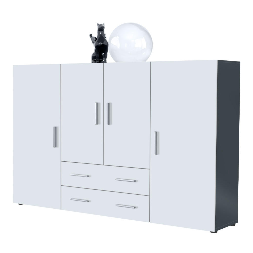 Vladon Highboard Weiß 166x106x35 cm