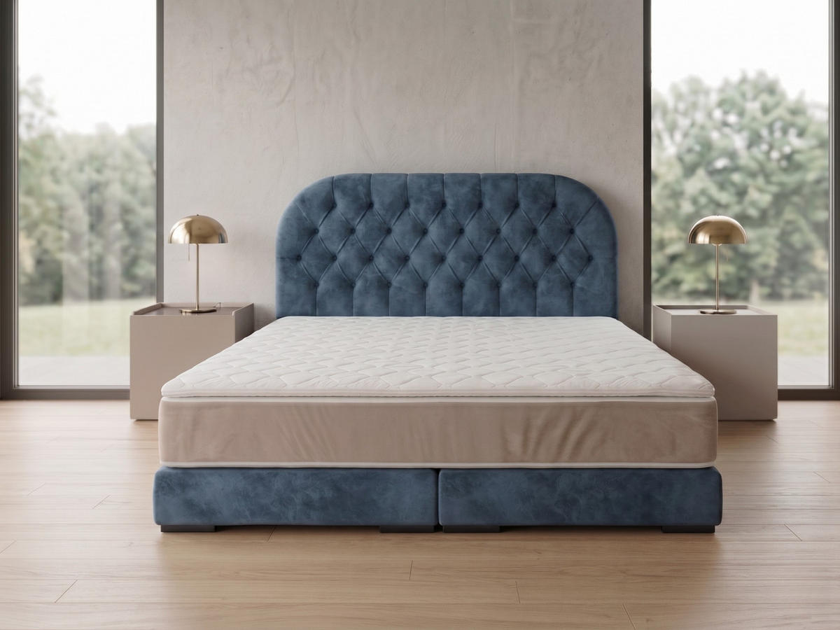 POLSTERBETT LEON4 180x 200 cm Farbe: Blau - Blau, Textil (180/200cm) - A&J MöbelLand