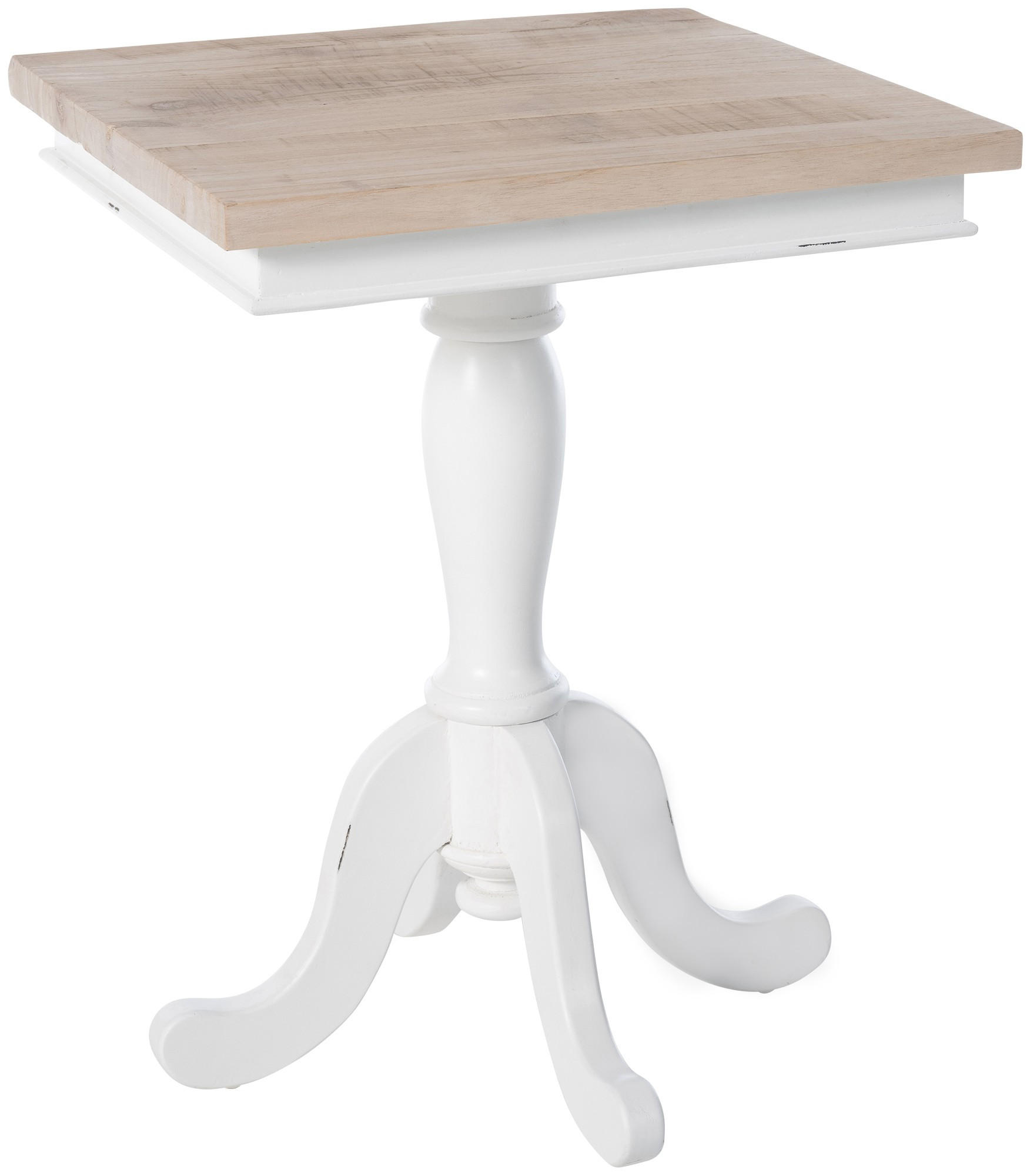 BEISTELLTISCH eckig 50/50/65 cm Holz natura/weiß - Eukalyptusholzfarben/Weiß, Holz (50/50/65cm) - CLP