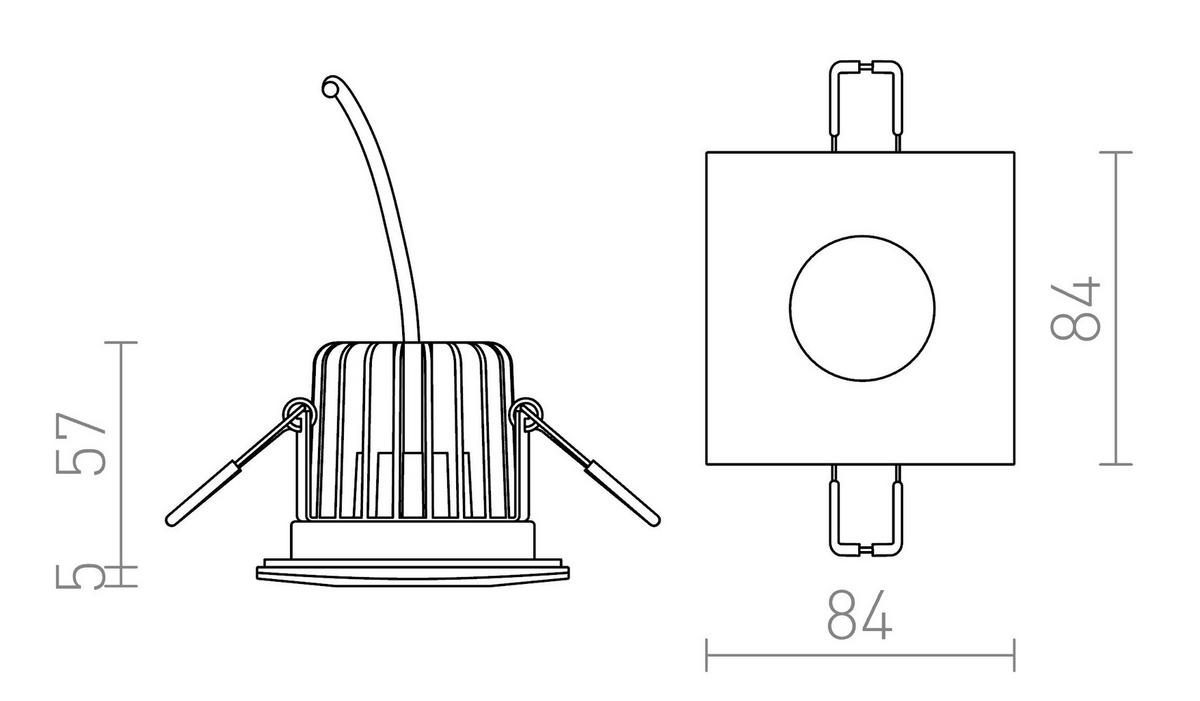 EINBAULEUCHTE WATERBOY SQ Matt weiß 10 W IP65 - Weiß, Metall (84/84/7cm) - Rendl